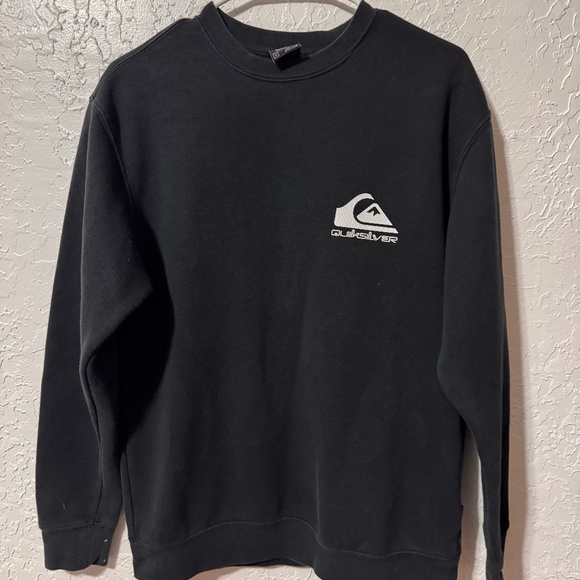 QUICKSILVER BLACK LOGO CREWNECK PULLOVER UNISEX- SIZE: XL GENTLY WORN - Picture 1 of 4